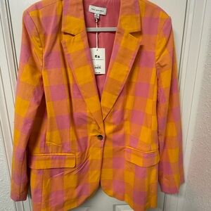 Women’s Pink & Orange Check Blazer